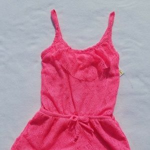 Girls Lemon Kiss Neon Pink Romper XS 4/5
